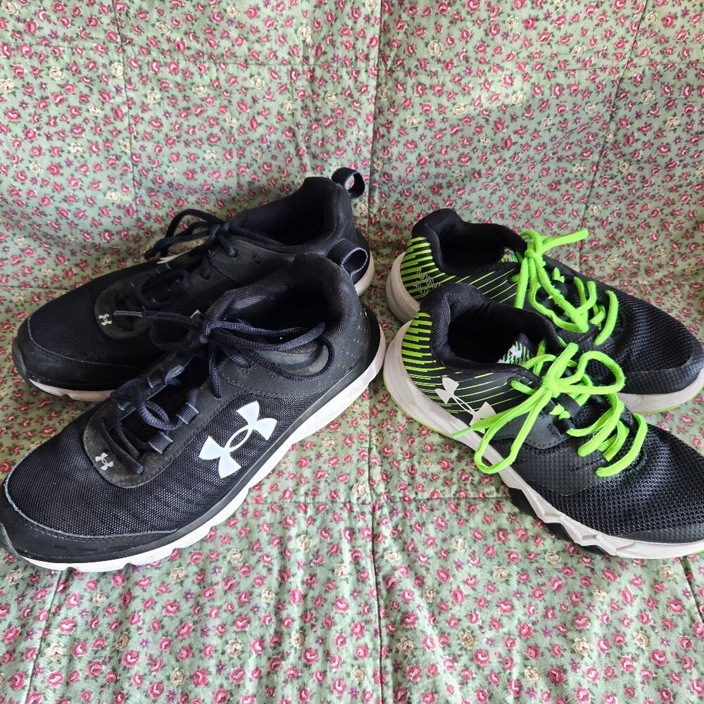 Ladies size 9 Youth size 3.5 Under Armour running shoes  good shape